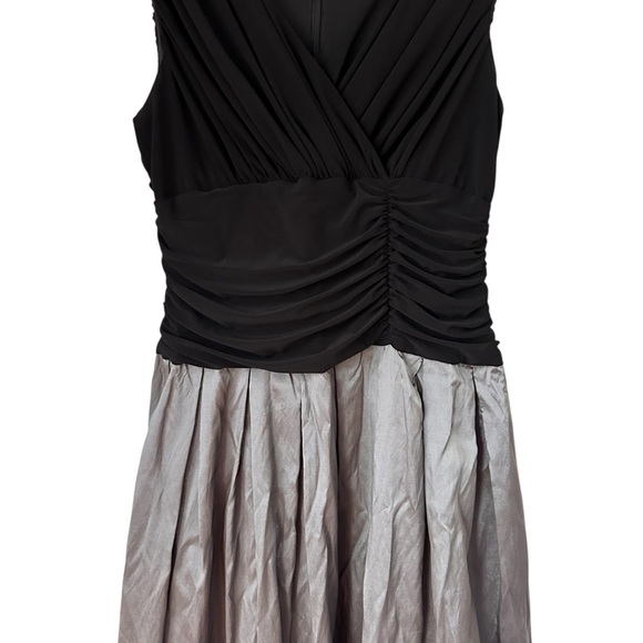 Ignite Evenings Black and Gray Embroidered Midi Dress, 14P - Picture 4 of 13